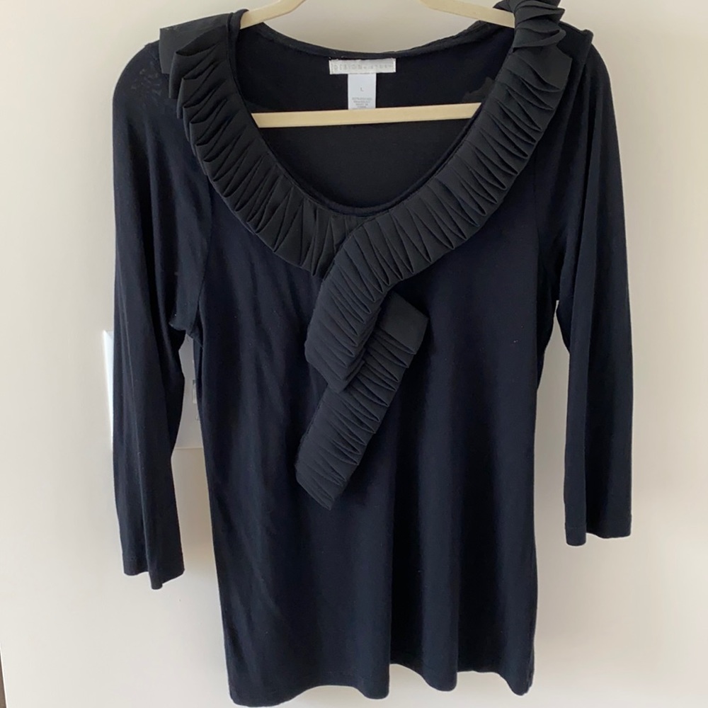 Black Ruffle Tee